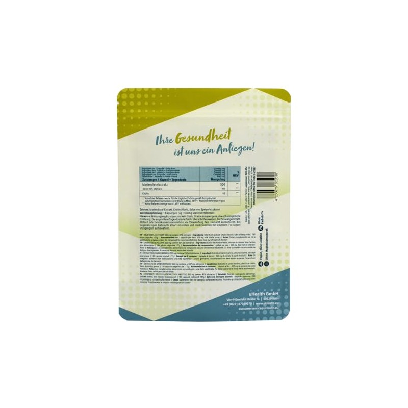 Milk Thistle Extract 500 mg; Contains 80% Silymarin in Vegetable
