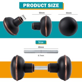 newliplace Vintage Style Door Knob Set with Spindle, Antique Door Knobs Replacement Set for Interior Doors, Oil Rubbed Bronze