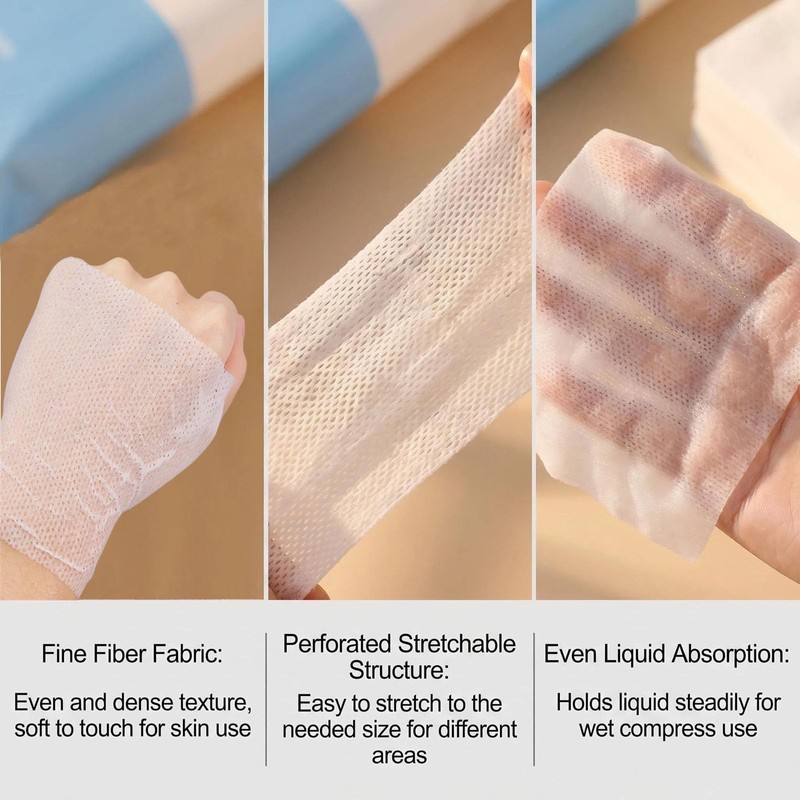 200Pcs Stretchable Makeup Wet Cotton Pads for Face Thin Makeup