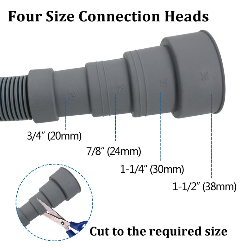 AcbbMNS 6.56 Feet (2M) Washing Machine Drain Hose Extension Kit,