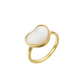 Kokoma Love Heart Promise Engagement Ring for Women Shell Hearts Wrap Finger Rings Open Statement Wedding Band Adjustable Dainty Jewelry