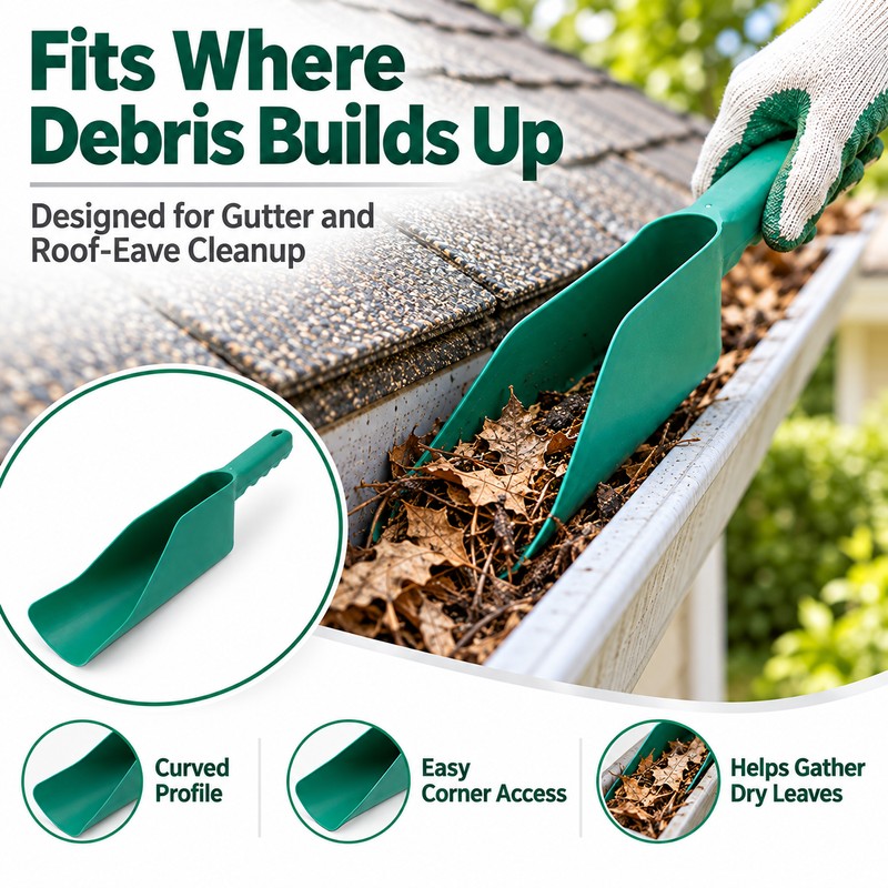 Gutter Cleaning Scoop for Debris Removal – Flex-Fit Garden Tool