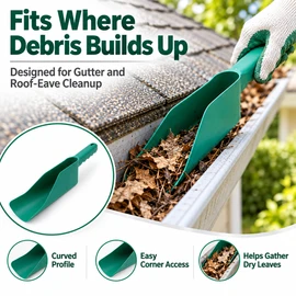 Gutter Cleaning Scoop for Debris Removal – Flex-Fit Garden Tool for Leaves, Dirt, Roof Eaves & Outdoor Cleanup