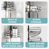 Zenna Home Tension Pole Shower Caddy Corner Organizer, Adjustable Standing