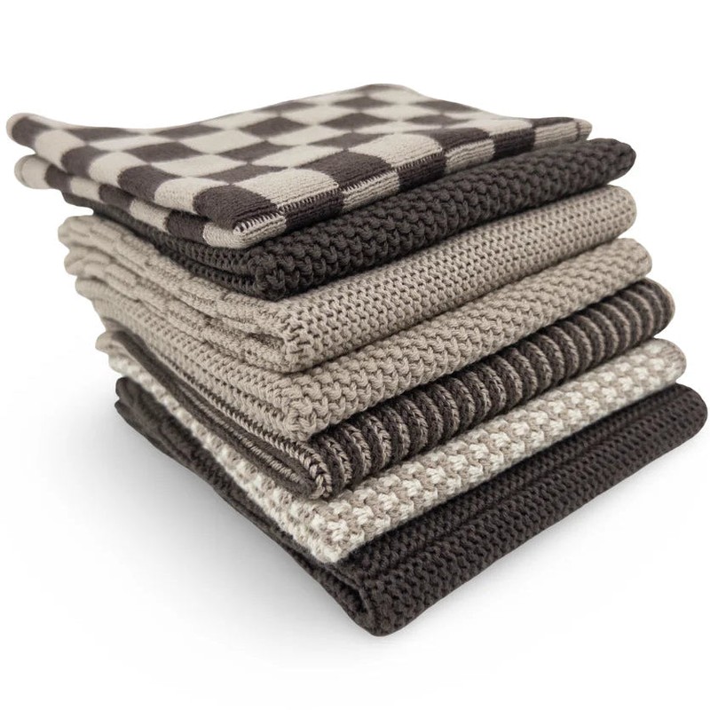 Ecovask Daily Use Dish Cloth 7pc Variety Pack Organic Cotton,