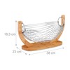 Relaxdays Fruit Hammock, Bamboo and Stainless Steel, Grid Design, Decorative