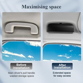 BIBIBO Sunglasses Holder Glasses Case for Peugeot 308 508 SW GT GT Line GTI Hybrid 2014-2024, Peugeot Glasses Holder, Car Sunglasses Organiser, Glasses Holder, Car Interior Accessories (Black)