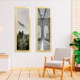 LaVie Home 12x36 Picture Frame Gold, Panoramic Picture Frame for Wall Decoration, Classic Gold Minimalist Style Suitable for Decorating Houses, Offices, Hotels（1 Pack）