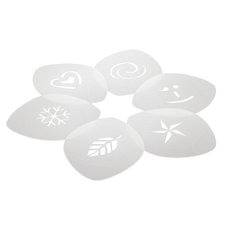 aerolatte CA2TIN Cappuccino Art Stencils, Set of 6 - Transparent