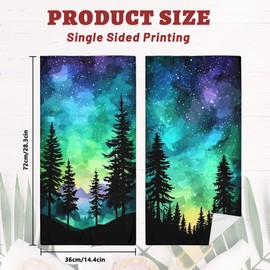 Aurora Hand Towels Highly Absorbent Borealis Light Northern Lights Sky Forest Bathroom Kitchen Towels Set of 2 Face Towels for Bathroom Gym Hotel Sport Decor Gifts for Women Man 14"x28"