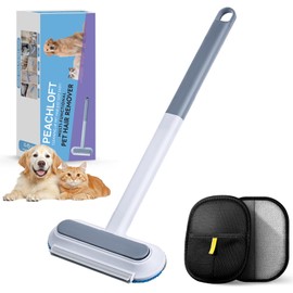 Peachloft Pet Hair Remover with Static Pet Hair Removal Glove, Upgraded Multi-Function Reusable Cat and Dog Hair Removal Tool for Sofas, Furniture, Carpets, Curtains