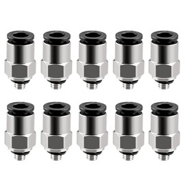 Heschen Straight Pneumatic Connector PC6-M5 M5 Male Thread Connectors 6mm Pipe Outer Diameter 10pcs