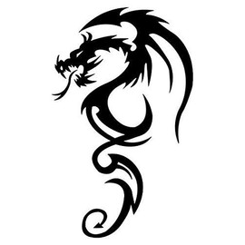 Tribal Dragon Animal - Sticker Graphic - Auto, Wall, Laptop, Cell, Truck Sticker for Windows, Cars, Trucks