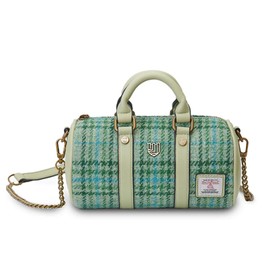 Islander® The Mini Duffel - Ladies Small Shoulder Bag with Harris Tweed, Mint Tartan