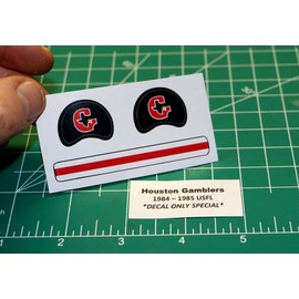 1984 - 1985 Houston Gamblers USFL Football Gumball Helmets *DIECUT DECALS ONLY*