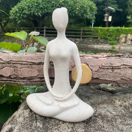 Echainstar Yoga Figure Figurine Ornament for Home, Zen Buddhist Namaste Yoga Statue Sculpture Indoor & Outdoor Decor for Birthday Mothers Day