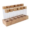 Coffee Bean Storage Tube Glass Coffee Bean Cellar with Wooden