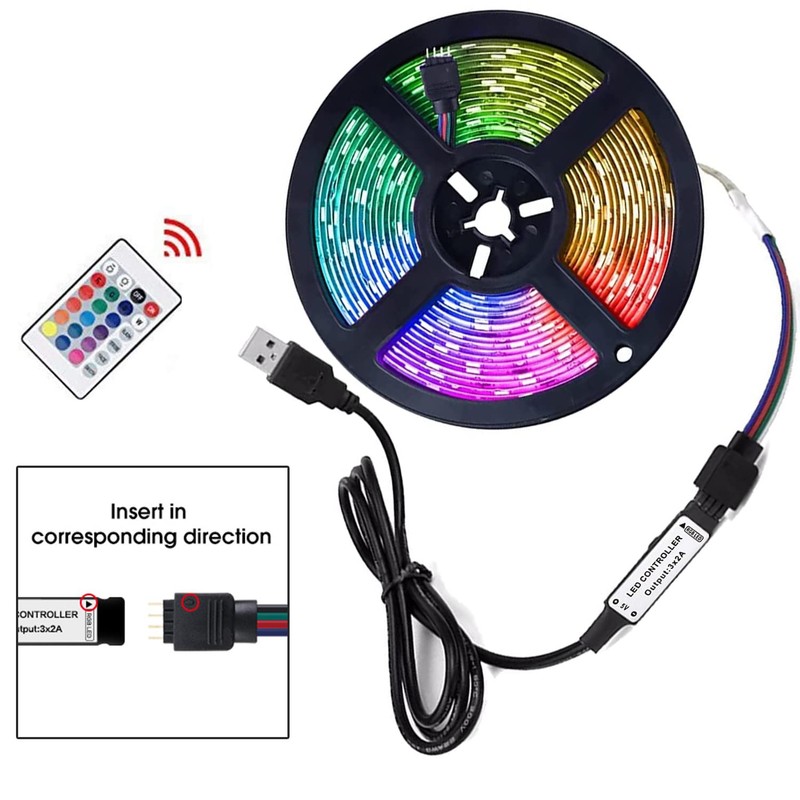 Meruido DC 5V 24 Key IR Remote Controller with 1m