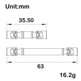 MEUS RACING SCX24 Driveshaft Center Drive Shaft for Axial 1/24 SCX24 Deadbolt AXI90081 B17, Black(45-58mm + 56-81mm)