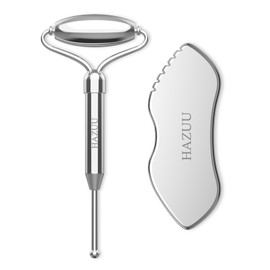 Stainless Steel Gua Sha Face Rollers&Acupuncture Pen - Metal Roller for Eyes & Neck, Anti-Aging Facial Massage Tools, Gua Sha Facial Tool Kit (JGS-2)