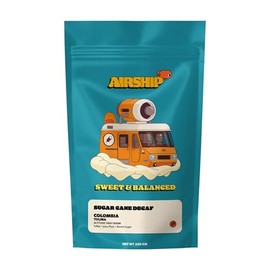 Airship Coffee Sugar Cane Decaf, 250g - Flavor Notes of Brown Sugar, Toffee, and Plum - Caffeine Removed with Sugar Cane Distillate - Roasted Whole Bean Coffee