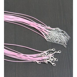 Unbranded Petal Pink Wax Cord Necklace 18" Plus Extender - 2mm - 1 Necklace - N204