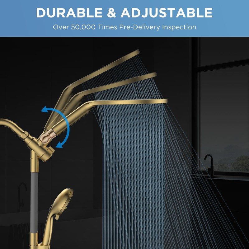 Dual Handheld Shower Head Combo, 2-in-1 Rain Shower Heads System