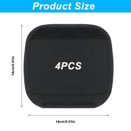 4 Pcs Luggage Handle Wraps for Suitcase Handle Wraps Covers, Soft Comfortable Travel Bag Handle Covers, Luggage Suitcase Tags Identifiers Handle Grips for Travel Accessories (Black)