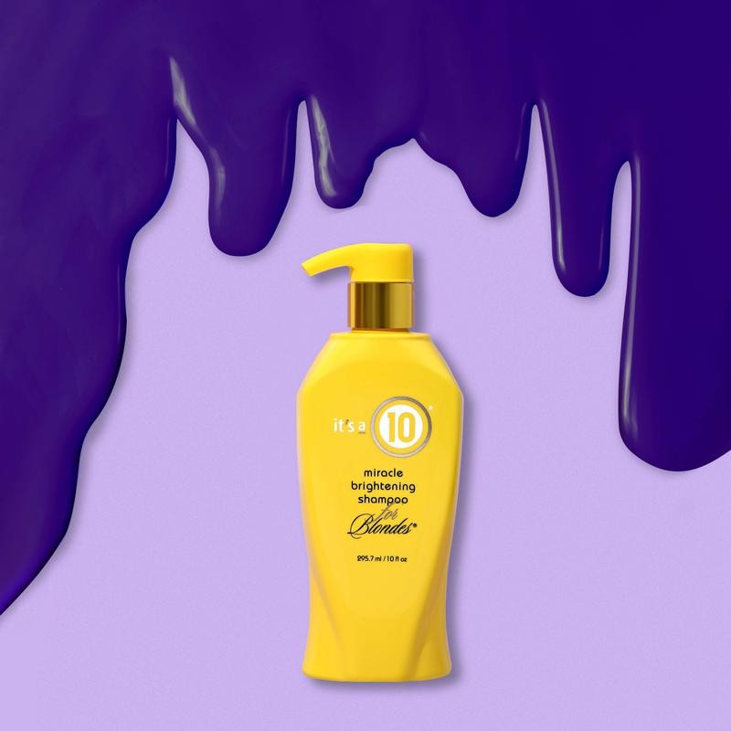 10 Miracle Brightening Blonde Purple Shampoo – Tones Brassiness, Enhances