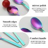 Berglander Rainbow Soup Spoons, 12 Pieces, Stainless Steel Table Spoon,