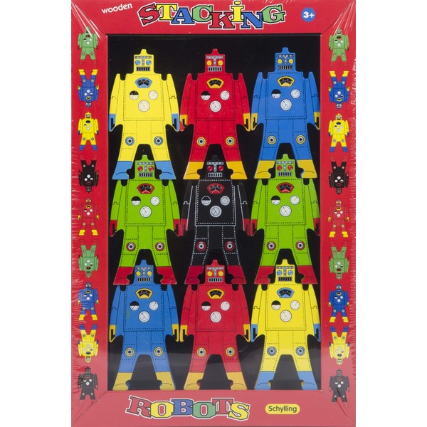 Schylling SC-WSR Wood Stacking Robots, Assorted Designs and Colours