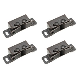 METALLIXITY Double Ball Catch Latch (47mm x 16mm x 14mm) 4Pcs, Iron Dual Ball Roller Catches - for Home Kitchen Cupboard Cabinet Door, Copper Tone
