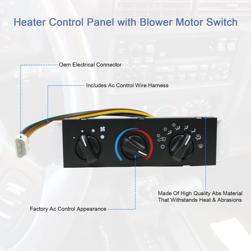 DICMIC HVAC A/C Heater Control Panel with Blower Motor Switch