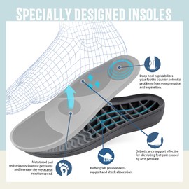 BCSTUDIO Women’s Orthotic Slippers with Arch Support Orthopedic Adjustable Ladies’ Shoes（Grey 9）