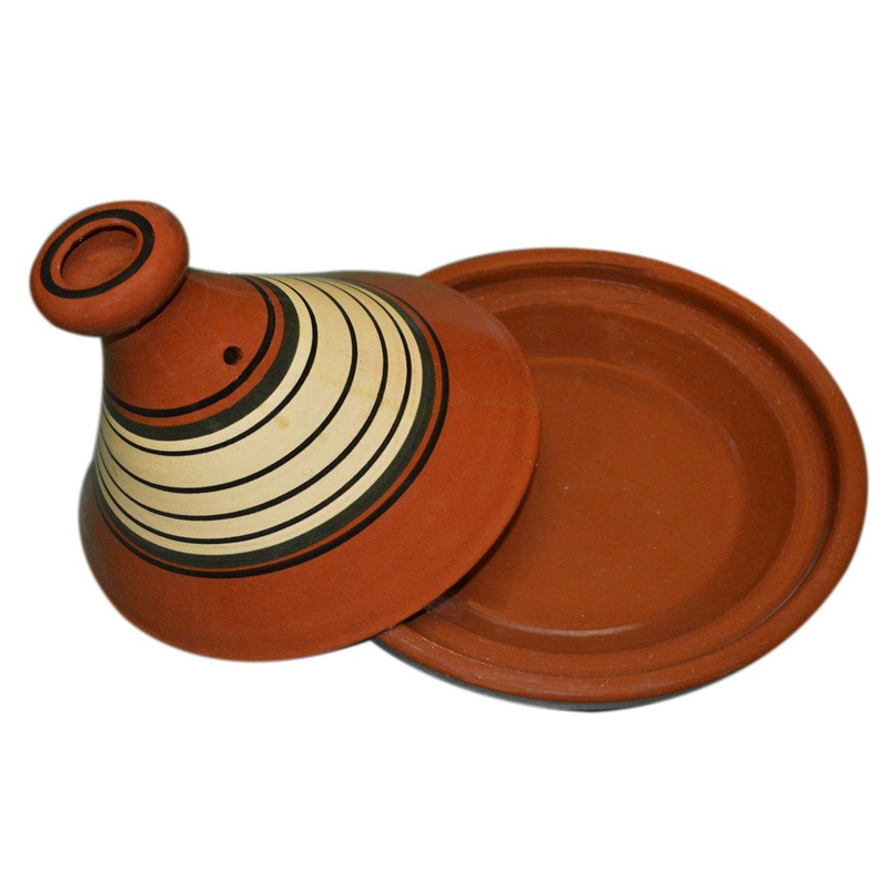 Moroccan Handmade Safe Cooking Tagine Glazed X-large 12 inches Across