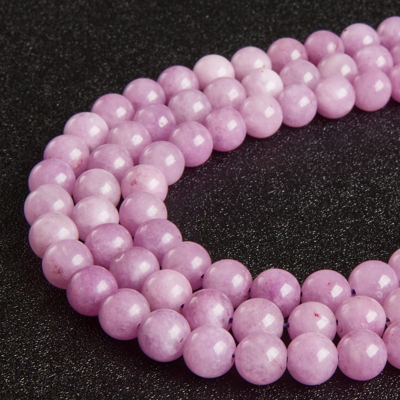 45 abalorio de kunzita de 8 mm, abalorio redondas y