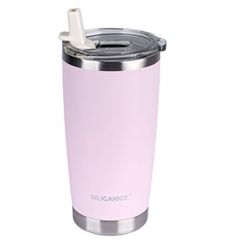 Light Pink 20oz Stainless Steel Insulated Tumbler With Straw,100% Leak proof,Removable Straw, Easy Clean, Durable Coat & Base,Car Holder/Bag Friendly,Travel Coffee Tumbler for women girls mother