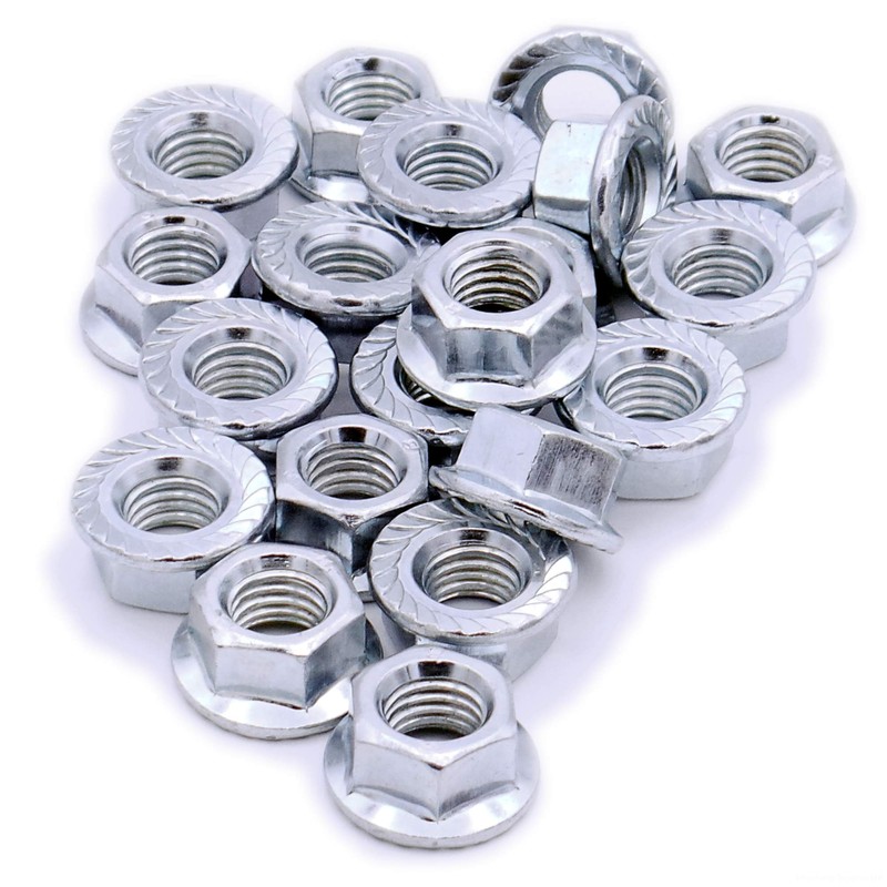 M4 (4mm) Serrated Flange Hex Nut - Steel (Pack of
