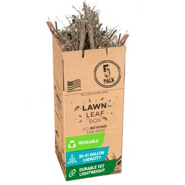 The Lawn Leaf Box - 5 PCS Heavy Duty Outdoor Storage Box with Handle - Replaces Lawn Bags, Leaf Bags, & Yard Waste Bags, Solution to Leaf Paper & Plastic Bags, 30 Gallon - 41 Gallon Max - 37"x16"x16"