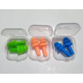 Unbranded 12 Pairs Silicone Earplugs Swimming Snoring Noise NRR 32 dB 12 Colors In Cases