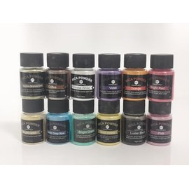 Mica Powder 12 Colors Pearlescent Pigment - for Resin Epoxy, Soap Making, Nail Polish, Lip Gloss, Eye Shadow, Bath Bomb, Slime & Candle - 10g Each Bottle(Original Hues)