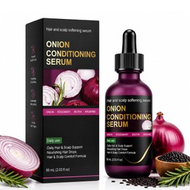 Onion Growth Serum & Scalp Oil, Cold-Pressed Onion Extract with Rosemary & Black Rice, Hydrating Care Formula for Thinning Hair, Suitable for All Types, 2.03 FL OZ (60ML)