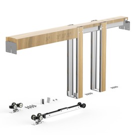 VEVOR Pocket Door Frame Kit, for 24-36 in Wide 80 in High Door, Pocket Door Kit with Two-Way Soft Close Mechanism, Slide Smoothly Quietly, Easy to Install, Wood and Galvanized Steel, for Living Room