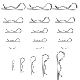 20 Pcs Cotter Pin Assortment Kit, R Clips Heavy Duty Zinc Plated Hair Pin, Spring Fastener Assortment Kit Hitch Pins Clips Cotter Clip for Hitch Pin Lock System Multiple Sizes M1-M3