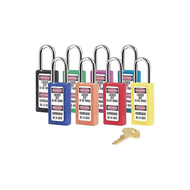 Master Lock Candado ligero de bloqueo de seguridad Zenex MLK411RED
