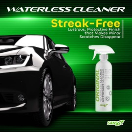 SansZo Total Detail Waterless Car Wash Wax and Polish Spray - Cleans, Shines and Protects with one Quick Application - Ultra Slick Lubricating Quick Detailer, Pro-Style Detailing Made Easy - 24 OZ