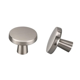 LONTAN 10 Pack Brushed Nickel Door Knobs Drawer Knobs Kitchen Door Knobs Cupboard Knobs Round Knobs for Kitchen Cabinets