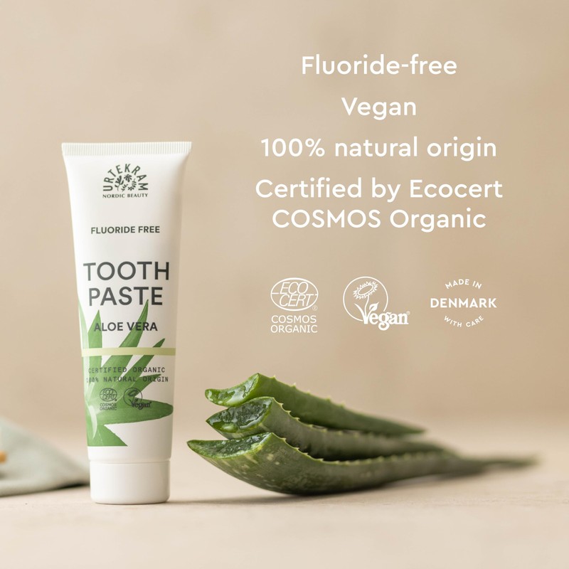 Urtekram Flouride Free Aloe Vera Toothpaste - Vegan - Organic