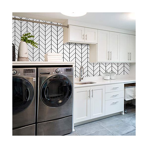 LXCREAT Removable Wallpaper Forgiving Black/White Stripes Peel and Stick Wallpaper
