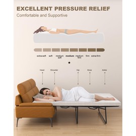 Zenzy 4" Full Sofa Bed Mattress Replacement, [CertiPUR-US Certified] [Pressure-Relieving] Memory Foam Sofa Mattress Topper with [Ultra Soft] [Washable] Cover [Sofa Not Included] 72"*52" Full- Gray